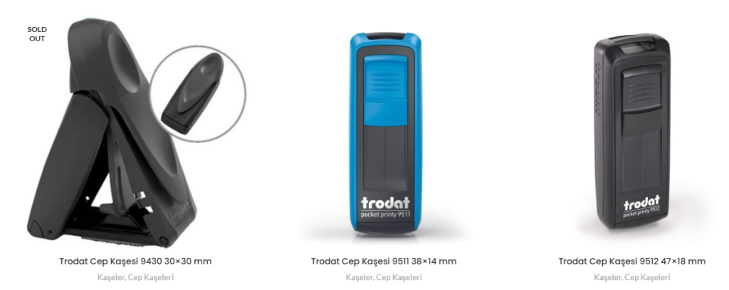 Trodat cep kaşesi modelleri 250 tlden başlayan fiyatlar kayaşehir kaşede